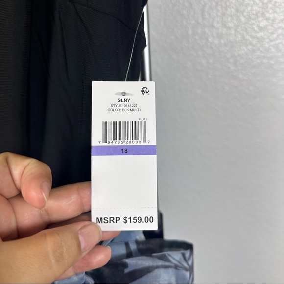 SLNY | Black and Multicolor Dress - Picture 3 of 6